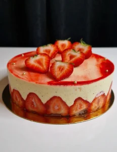 Un gateau entremet tradition Fraisier - pâtisseries artisanales à Troyes